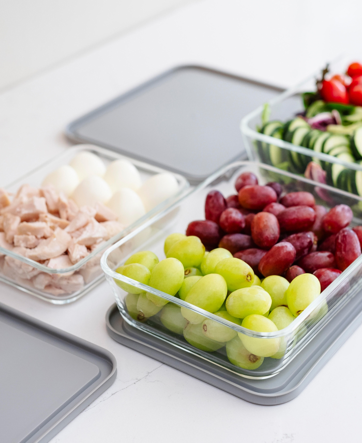 DURA LIVING 12-PIECE RECTANGULAR NESTING FOOD STORAGE AND MEAL PREP CONTAINER SET 