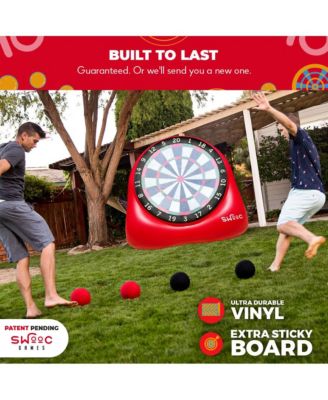 Premium Giant Kick Darts (Over 6 ft. Tall) with Over 15 Games Included - Giant Inflatable Outdoor Dartboard with Soccer Balls