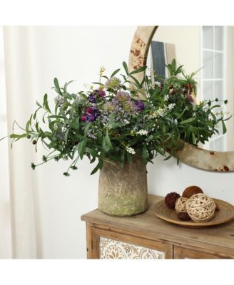 Rustic Ginger Root Brown Cement 11-Inch Tall Indoor and Outdoor Cylinder Vase