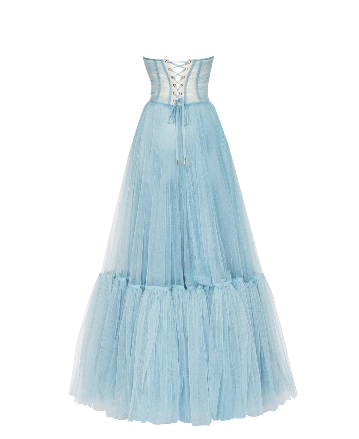 Milla Women's Sheer Sleeves Maxi Tulle Dress
