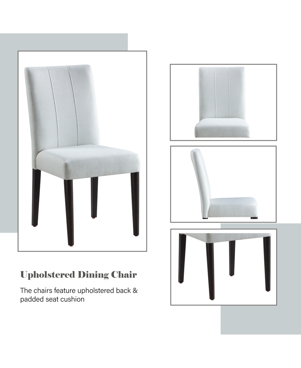 Streamdale Furniture Carena Side Chair (Set-2), White & Brown Finish - White+black