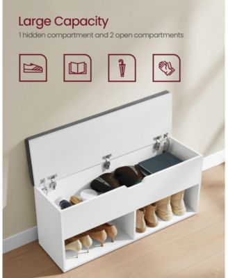 Shoe Bench with Cushion, Entryway Shoe Bench with Storage
