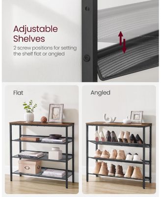 Particleboard, Steel store up to 12-15 pairs 4-Tier Shoe Rack