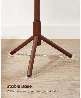 Solid Wood Tree-Shaped Coat Rack with 3 Height Options, Dark Walnut