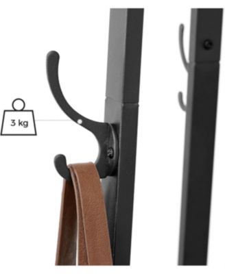 Industrial Style Coat Rack with 3 Shelves, Rustic Brown &amp; Black