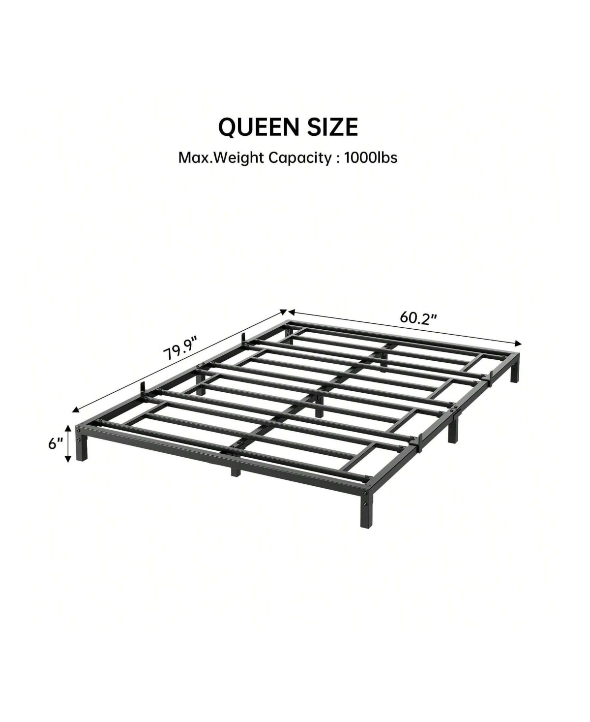 gaomon Inch Bed Frame, No Box Spring Needed, Heavy Duty Metal Platform Bed Frame For Bedroom, Easy Assembly