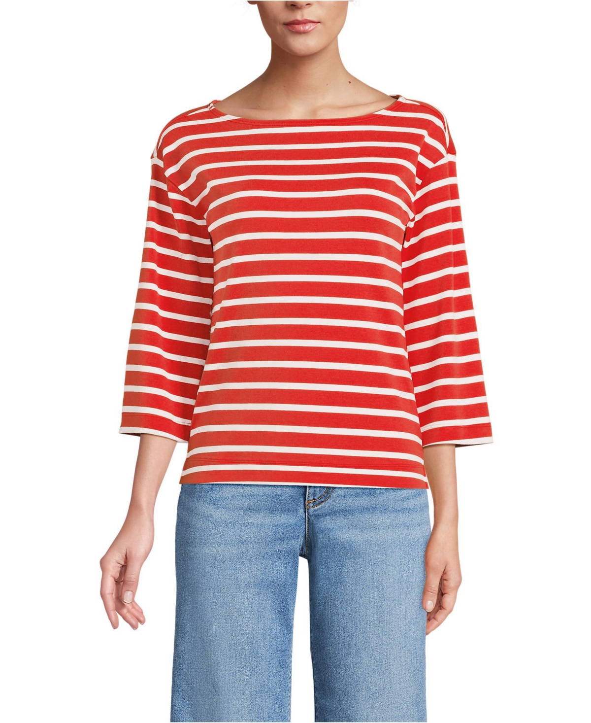 Lands' End Women's 3/4 Bell Sleeve Supima T-shirt