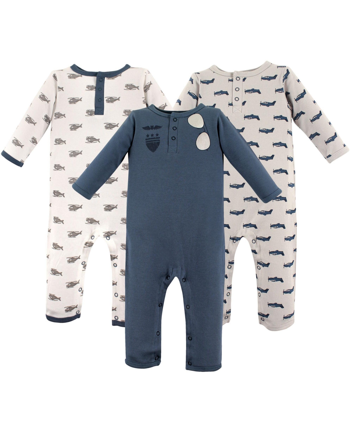 Hudson Baby Baby Boys Cotton Coveralls 3pk,- Wingman