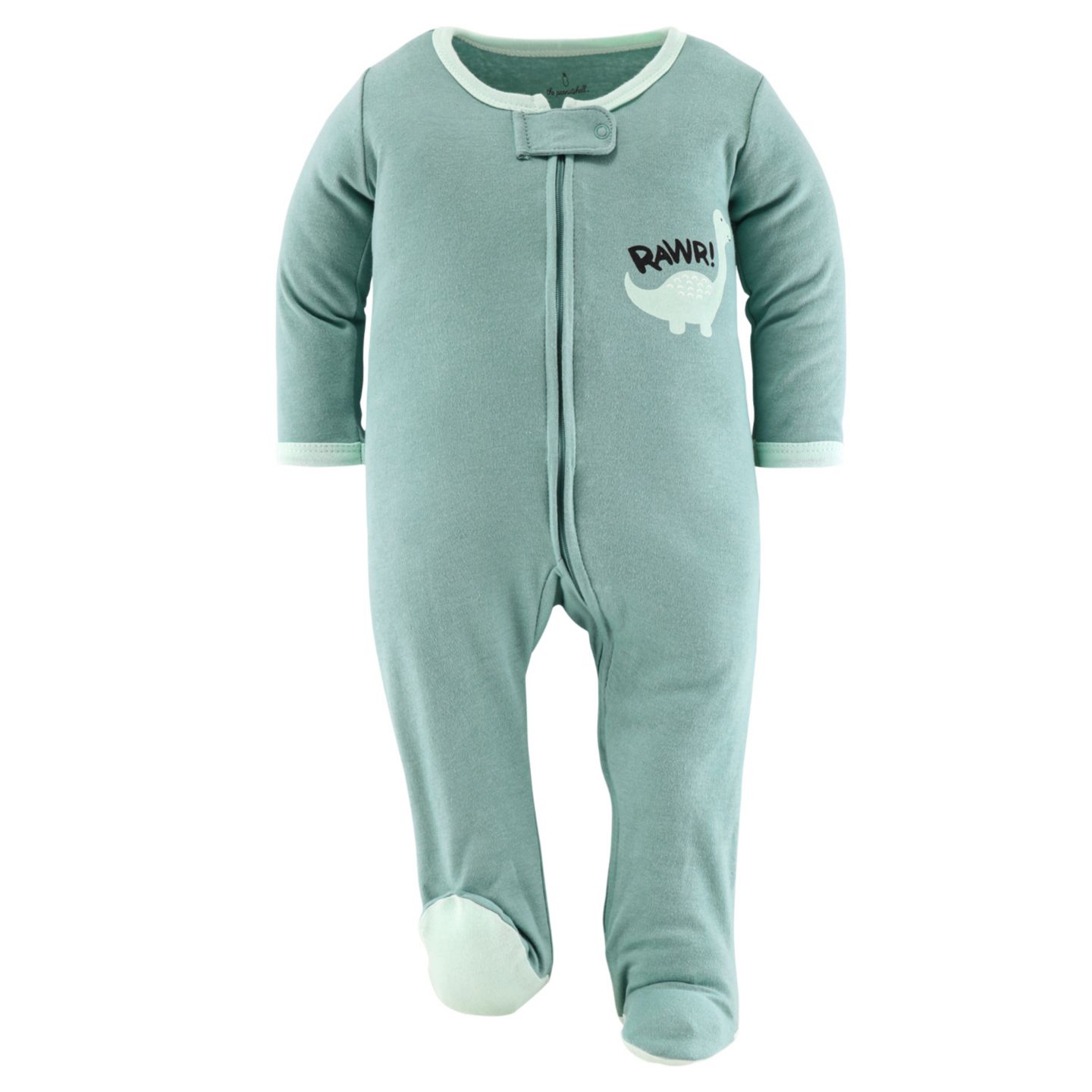 Детские комбинезоны для сна The Peanutshell Green Dino, набор из 3 шт, цвет: Зелёный — фото 2