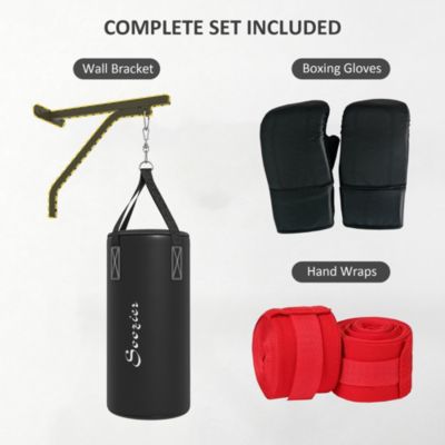Heavy Bag Wall Mount Set with Unfilled Punching Bag & Bracket