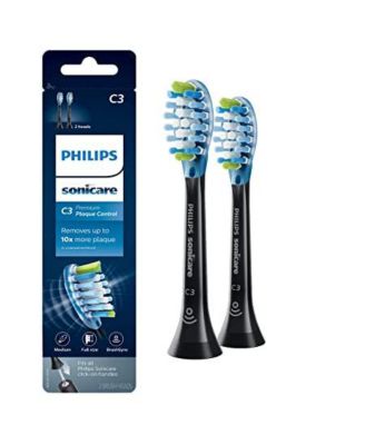 Philips Premium Plaque Control replacement toothbrush heads Black 2-pk