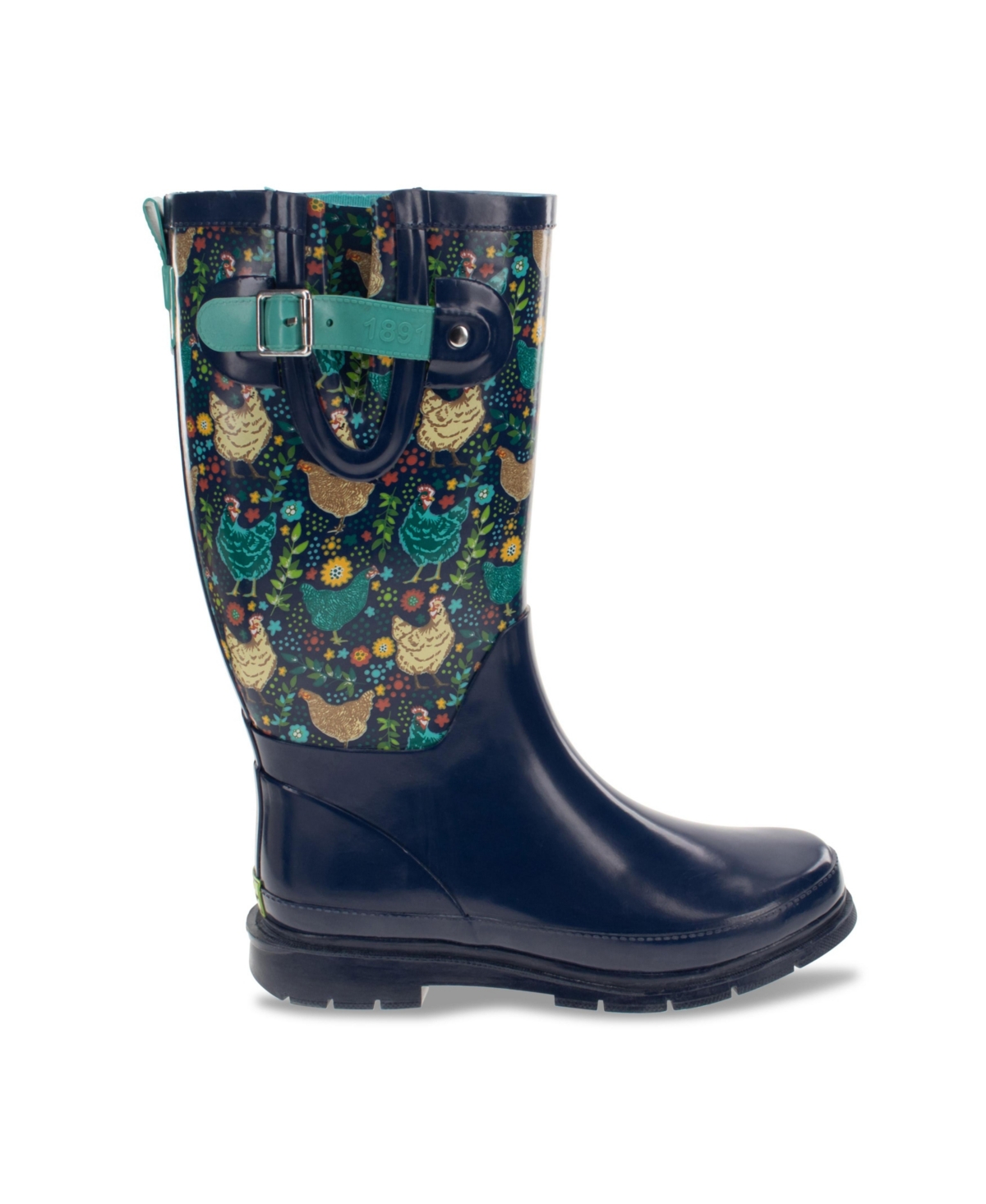 Women's Chicken Scratch Tall Rain Boot - Navy