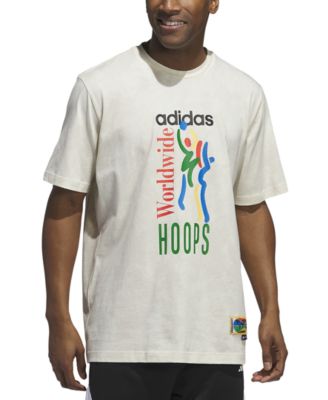 adidas - Men's World Wide Hoops Loose-Fit Graphic T-Shirt
