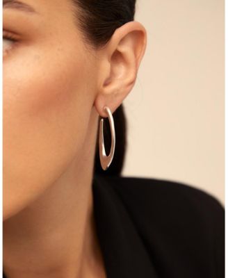 Sterling Silver Metal Clad Oval Shape Earrings