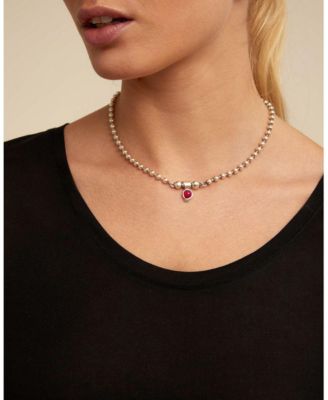 Sterling Silver Cylindrical Charm Necklace 