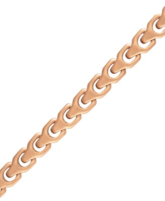 Men's Rose Gold-Tone Stainless Steel Link Bracelet