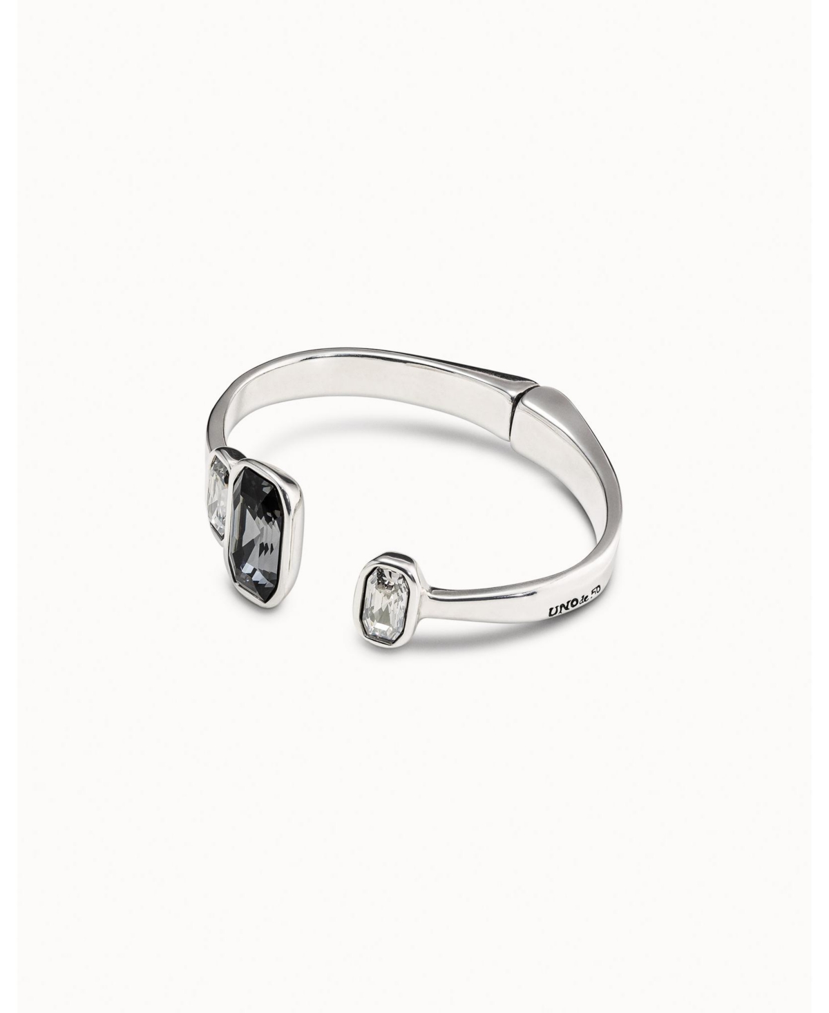 Unode50 Sterling Silver Plated Metal Alloy Hidden Spring Bracelet In Metallic