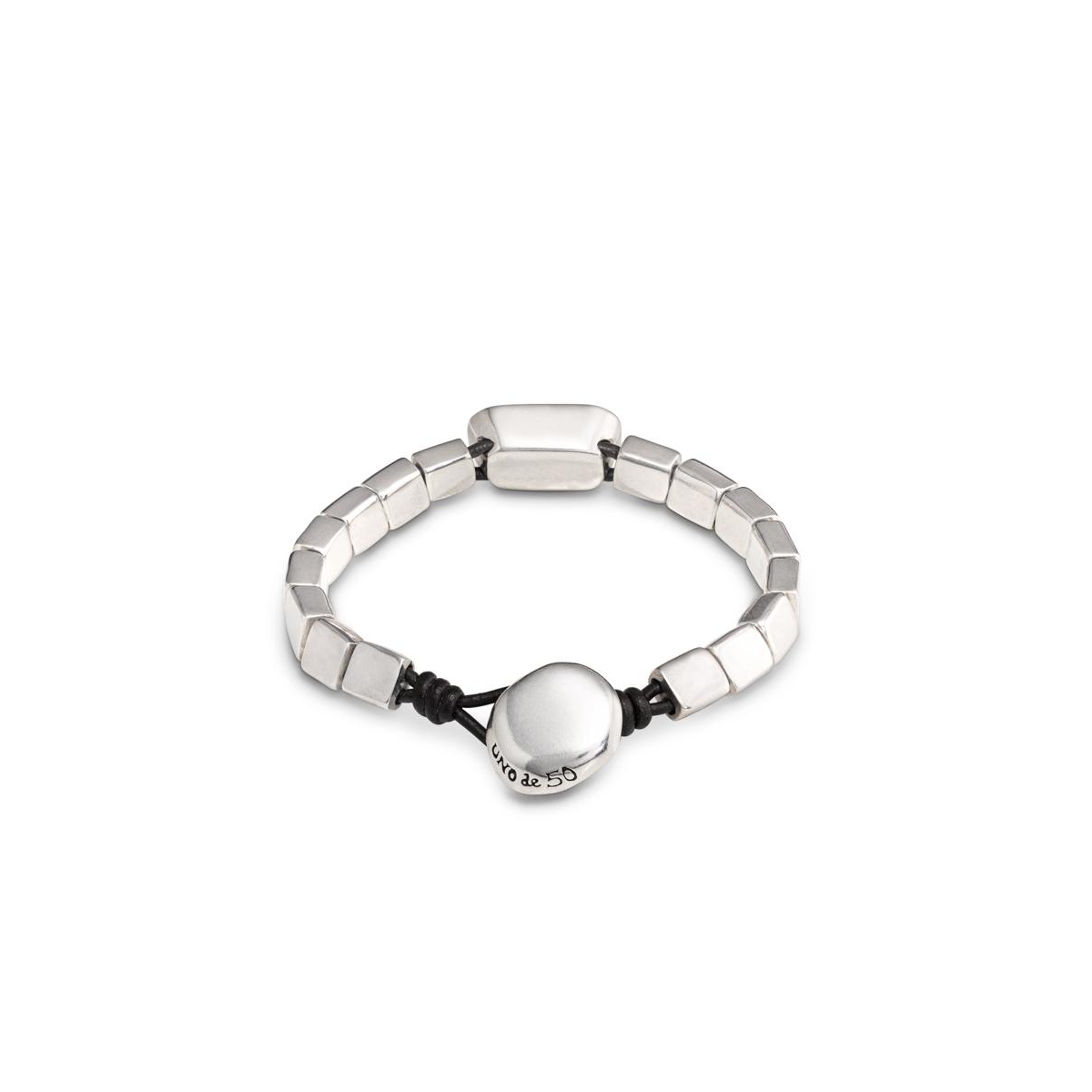 Unode50 Sterling Silver Plated Metal Alloy Central Box Bracelet In Metallic
