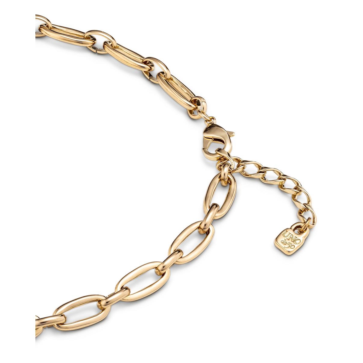 Unode50 Metal Alloy Medium Oval Links Necklace In Gold