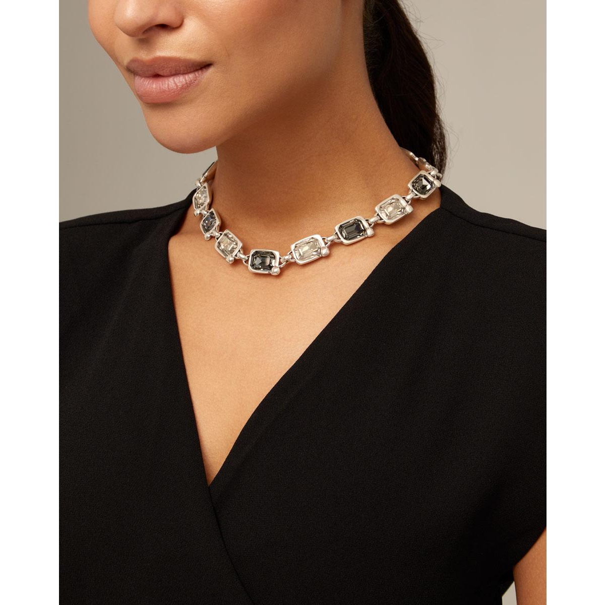 Unode50 Sterling Silver-plated Metal Alloy Clasp Necklace In Metallic