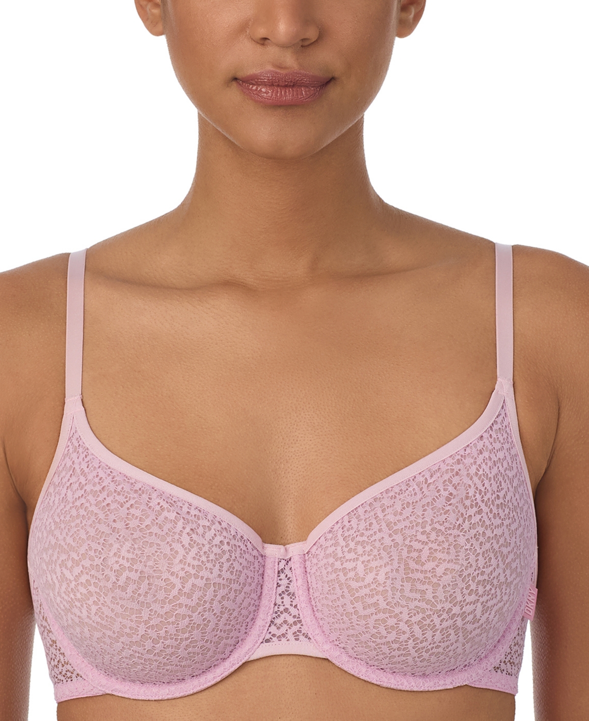 Dkny Modern Lace Unlined Demi Bra In Bleached Mauve
