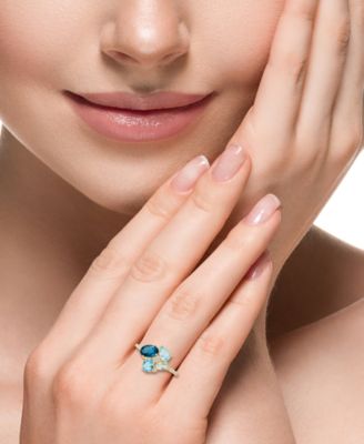 EFFY&reg; Multi-Gemstone (1-7/8 ct. t.w.) & Diamond (1/10 ct. t.w.) Ring in 14k Yellow Gold