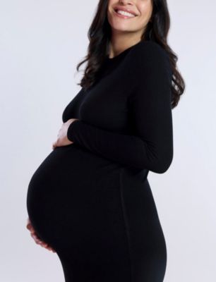 Maternity Crew Neck Rib Knit Long Sleeve Column Dress - Motherhood