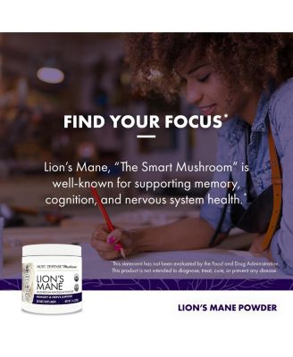 Lion's Mane Powder - Brain Health Support Supplement - Mushroom Supplement to Support Focus & Memory Function - Immune & Nervous System Support Supplement