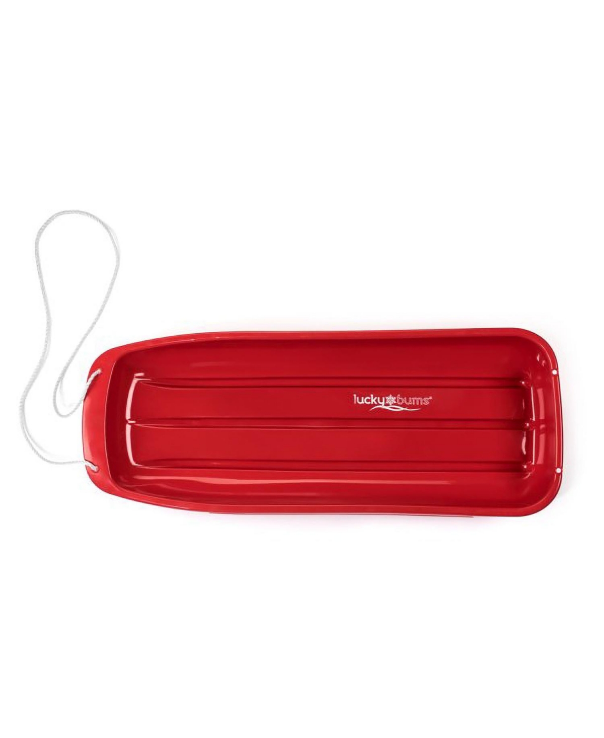 Lucky Bums Kids 48 Inch Plastic Snow Toboggan Sled with Pull Rope, Red (3 Pack