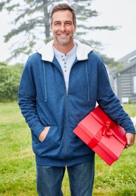 Big & Tall Sherpa-Lined Fleece Zip Hoodie