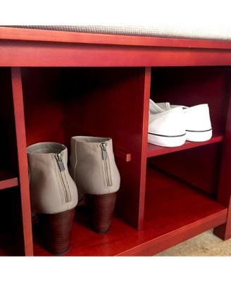 Solid Wood 10 Bin Shoe Storage Bench