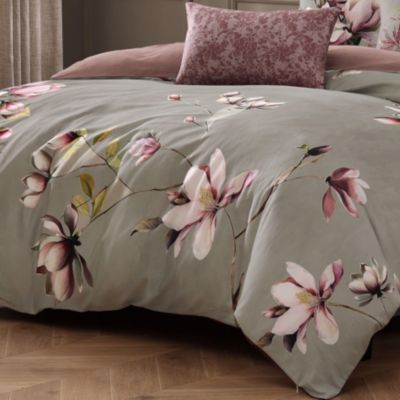 Purple Lilies Bedding 5 Piece Queen Size Reversible Comforter Set