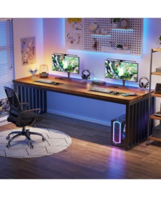 78.74" Extra Long Computer Desk 2 Person Desk with Heavy Duty Metal Frame, Double Workstation Study Desk for Home Office