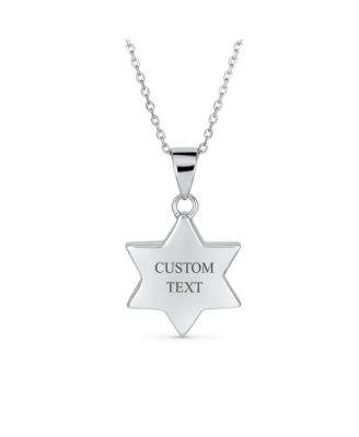 Hanukkah Magen Judaic Inlay Created White Opal Star Of David Pendant Necklace Bat Mitzvah .925 Sterling Silver