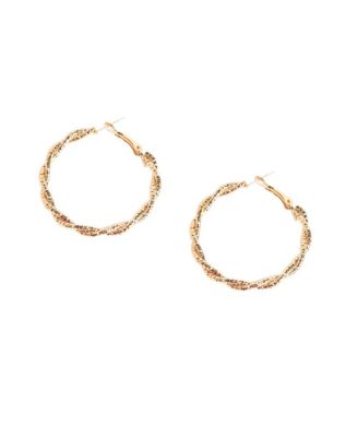 Gold Twisted Hoop Earrings