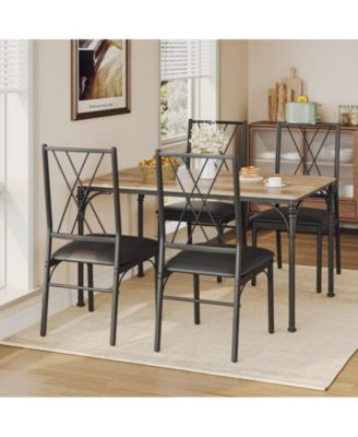 Dining Table Set for 4, Kitchen Table Set with Upholstered Bench, Dining Room Table Set for 4-6 with Cozy Cushion, 3 Piece Dining Table Set for Small Space, Apartment, Burlywood