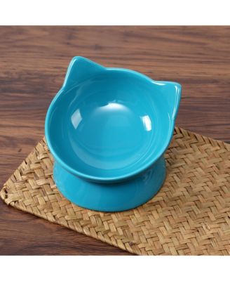 Set of two Oscar Collection Tilted Rasied Cat Dishes