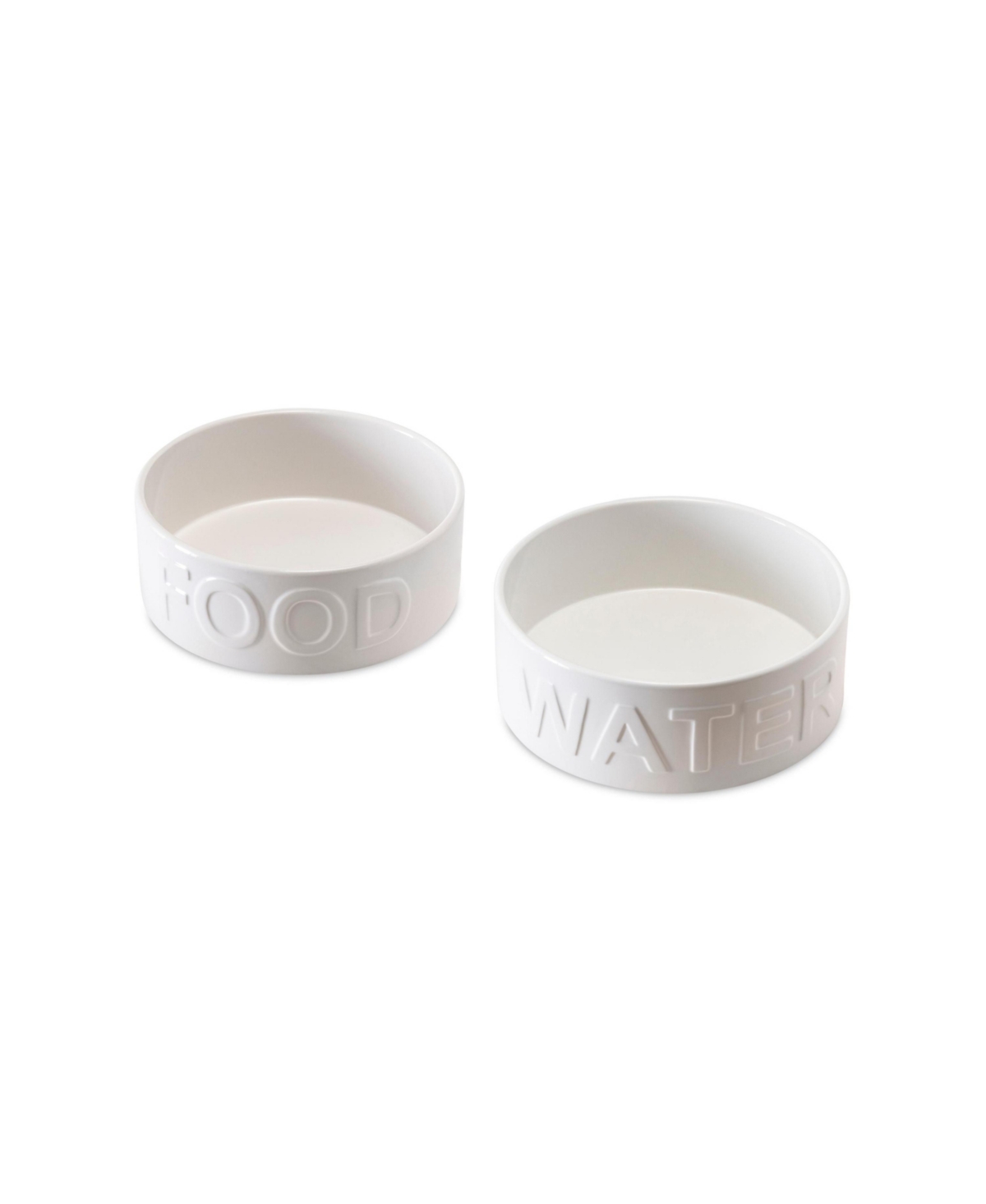 Set of two Classic Collection ceramic food and water pet bowls - Grey