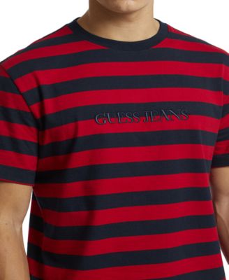 Men's Regular-Fit Stripe Embroidered Logo Graphic T-Shirt