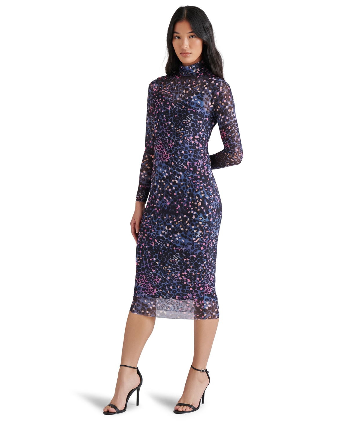 Steve Madden Women's Vivienne Animal Print Mesh Dress