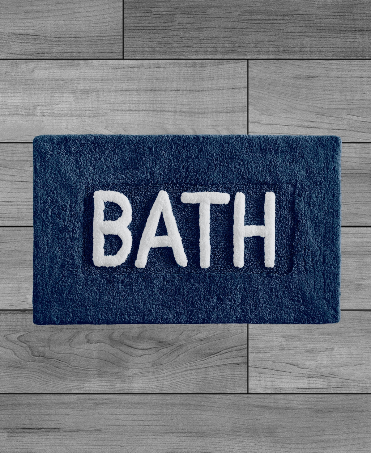 Jean Pierre Tufted Bath Rug, 21" X 34" In Navy
