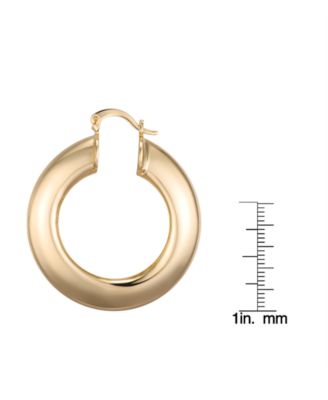 Gold-Plated Tube Hoop Earrings