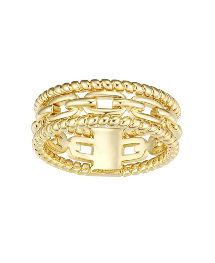 Gold-Plated Link Statement Ring