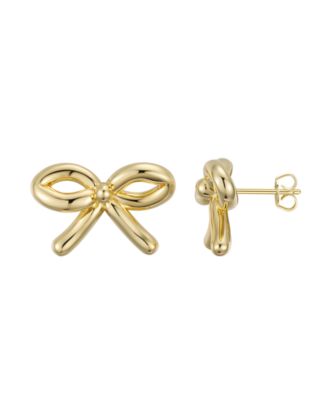 Gold-Plated Bow Stud Earrings