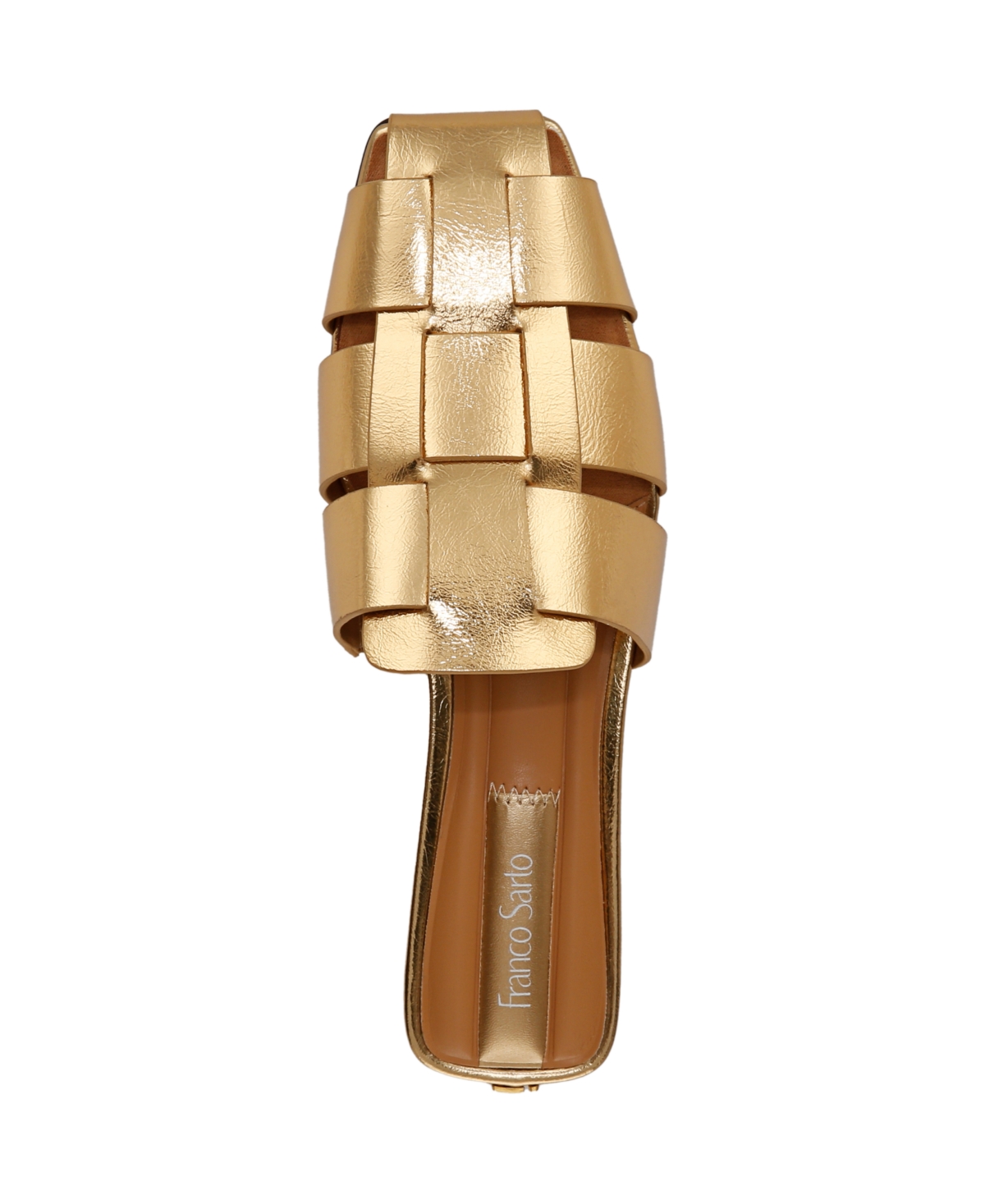 Franco Sarto Women's Tavana Fisherman Square Toe Flat Mules In Gold Faux Leather