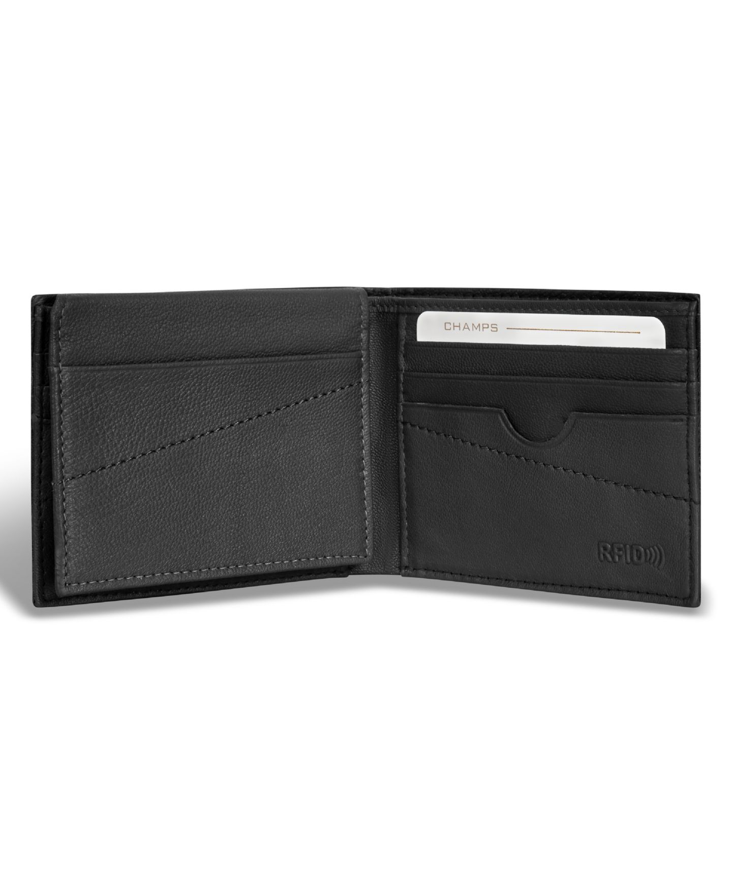 Мужской кошелёк CHAMPS Camo Collection Leather Top Wing Wallet, цвет: Чёрный — фото 4