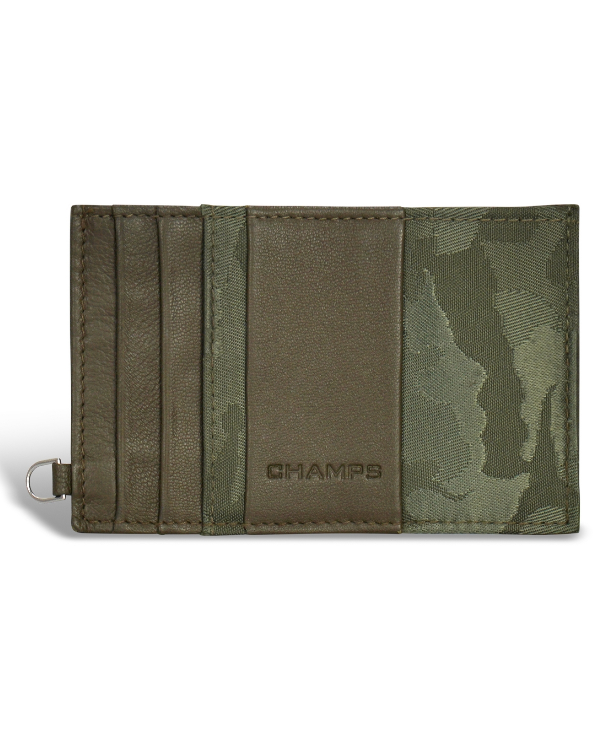 CHAMPS MEN'S CAMO COLLECTION LEATHER SLIM CARDHOLDER 