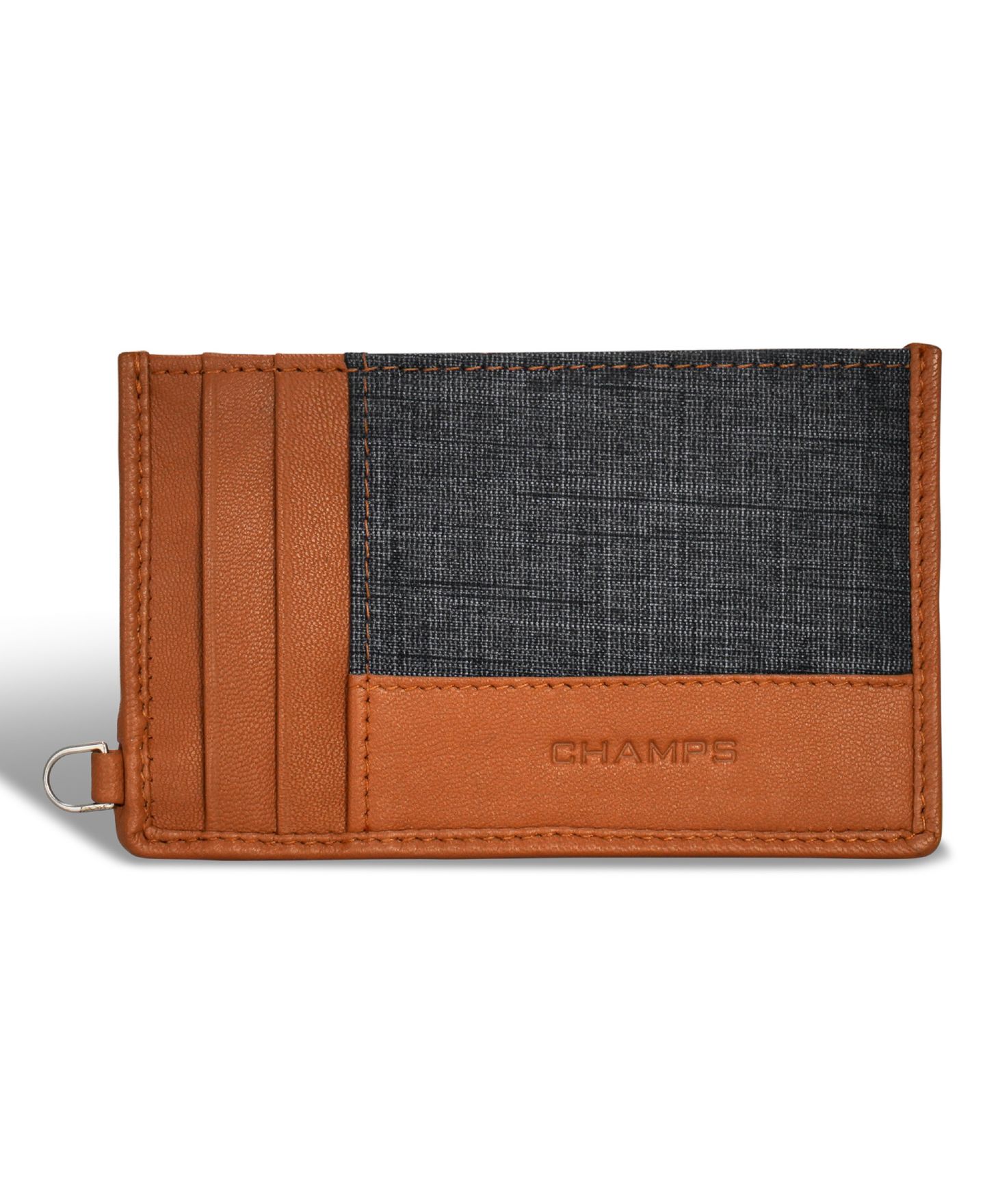Мужской тонкий кожаный картхолдер Champs Denim Collection, цвет: Чёрный — фото 1