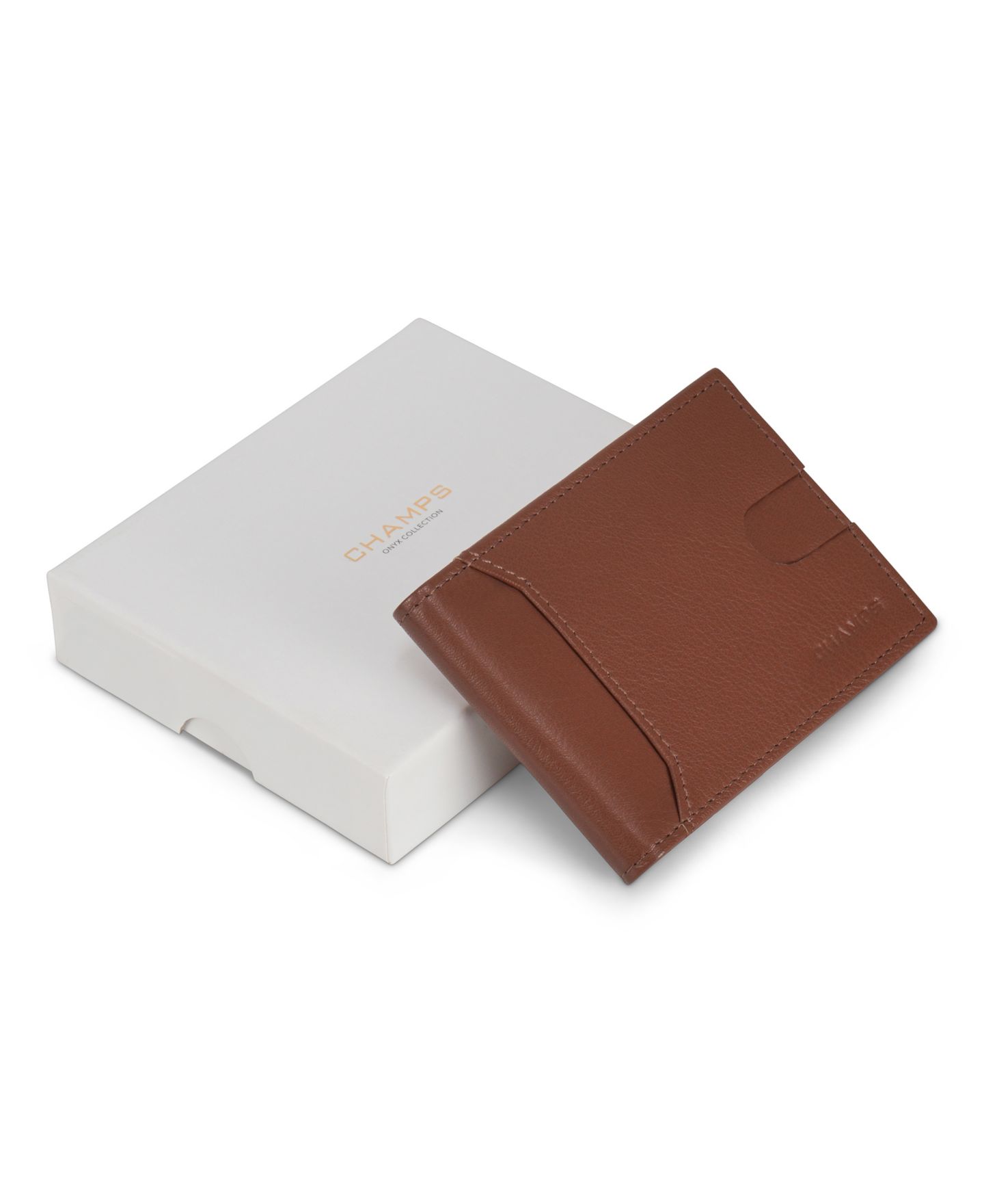 Мужской кошелёк CHAMPS Onyx Collection Leather Bi-Fold Clip Wallet, цвет: Чёрный — фото 8