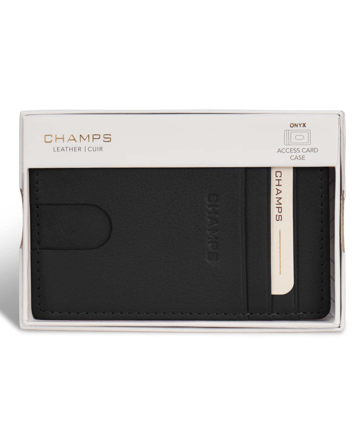 CHAMPS MEN'S ONYX COLLECTION LEATHER ACCESS CARD CASE 